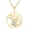 Cubic Zirconia, variant on Round Cut Simulated Blue Sapphire Stone With White Diamond Owl Tree Of Life Pendant Necklace In 14K Yellow Gold Over Sterling Silver