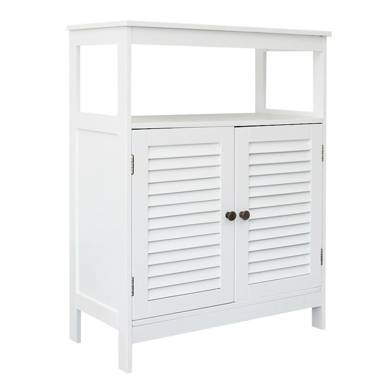 Ktaxon Bathroom Floor Cabinet, White Wooden Storage with