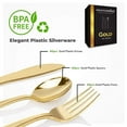 thumbnail image 3 of Gold Plastic Silverware Set (160 Bulk Pack) Disposable Cutlery Utensils, 80 Gold Forks, 40 Gold Knives, 40 Gold Spoons, Heavy Duty Flatware For Holidays, Parties, Dinners, Weddings, and Occasions, 3 of 8