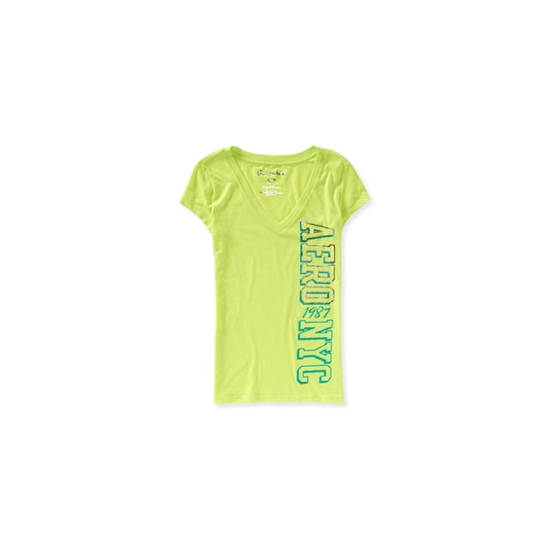 Aeropostale Mujeres Nyc 1987 Camiseta Gráfica, Verde, Grande Aeropostale Camiseta gráfica