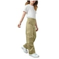 thumbnail image 5 of Atogsazn Kids Boys Jogger Cargo Sweatpant Children Casual Elastic Waist Pant Athletic Trouser with Pocket 02-Khaki 14-15 Years Fashion, 5 of 6