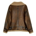 thumbnail image 6 of NANAIQ Leather Jackets For Women Women's Bomber Jacket Womens Fall Clothes Zip Up Faux Leather Coat Fur-Collar Warm for Winter Christmas, Camel, XL, 6 of 8