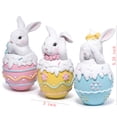 thumbnail image 5 of Hodao Easter Bunny Egg Figurine Set (3-Piece) – Pastel Indoor Home Decor Ornaments for Bedroom, Living Room Decorations & Festive Gift, 5 of 5