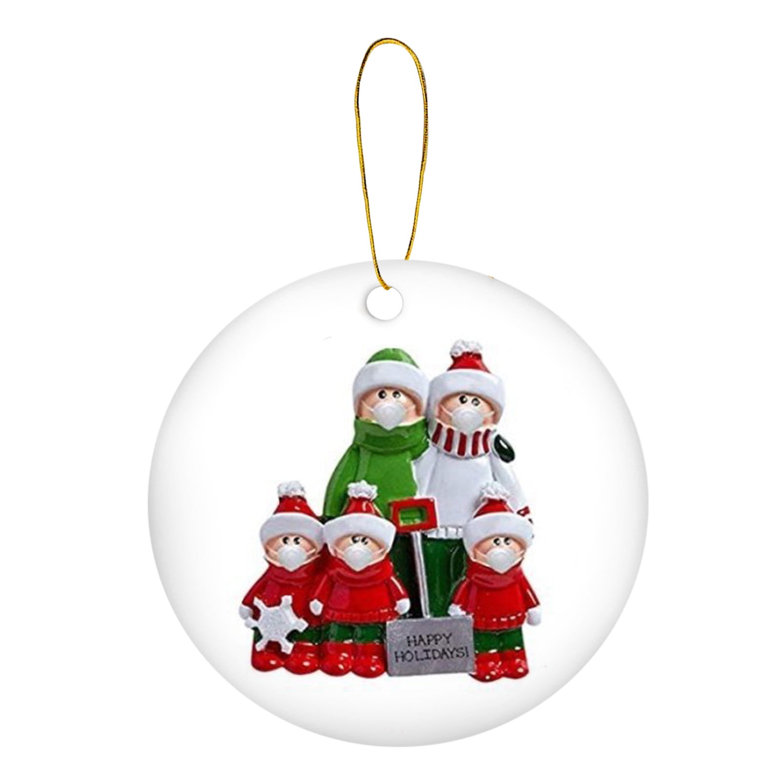 6 Assorted Christmas Ornaments Ceramic Bisque U Paint C-0551 Set of 
