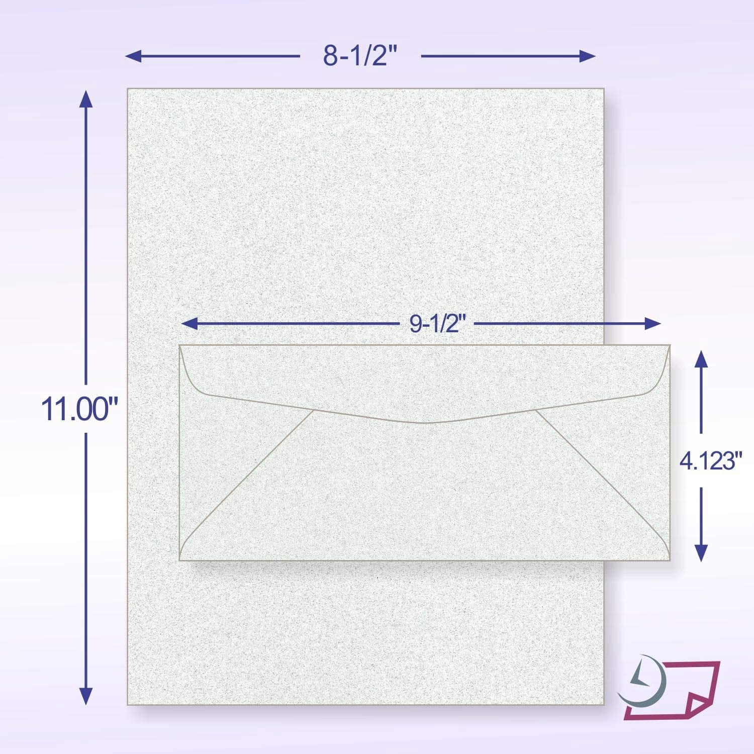 NextFiber 8-1/2" x 11" Letter Heads & #10 Reg. Envelopes Create invitations, Certificates, Events, Parties, Birthday, Showers, Proposals, Presentations, Resumes and much more Gray