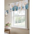 thumbnail image 6 of Blue Beige Coastal Curtain Valances for Windows, Summer Beach Nautical Shell Coral Starfish Kitchen Valance Window Treatment, Light Filtering Block Curtains for Bathroom/Bedroom/Living Room 54''x18'', 6 of 9