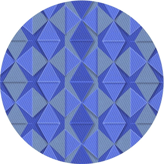 Ahgly Company Indoor Round Patterned Sky Blue Dress Blue Area Rugs, 8' Round