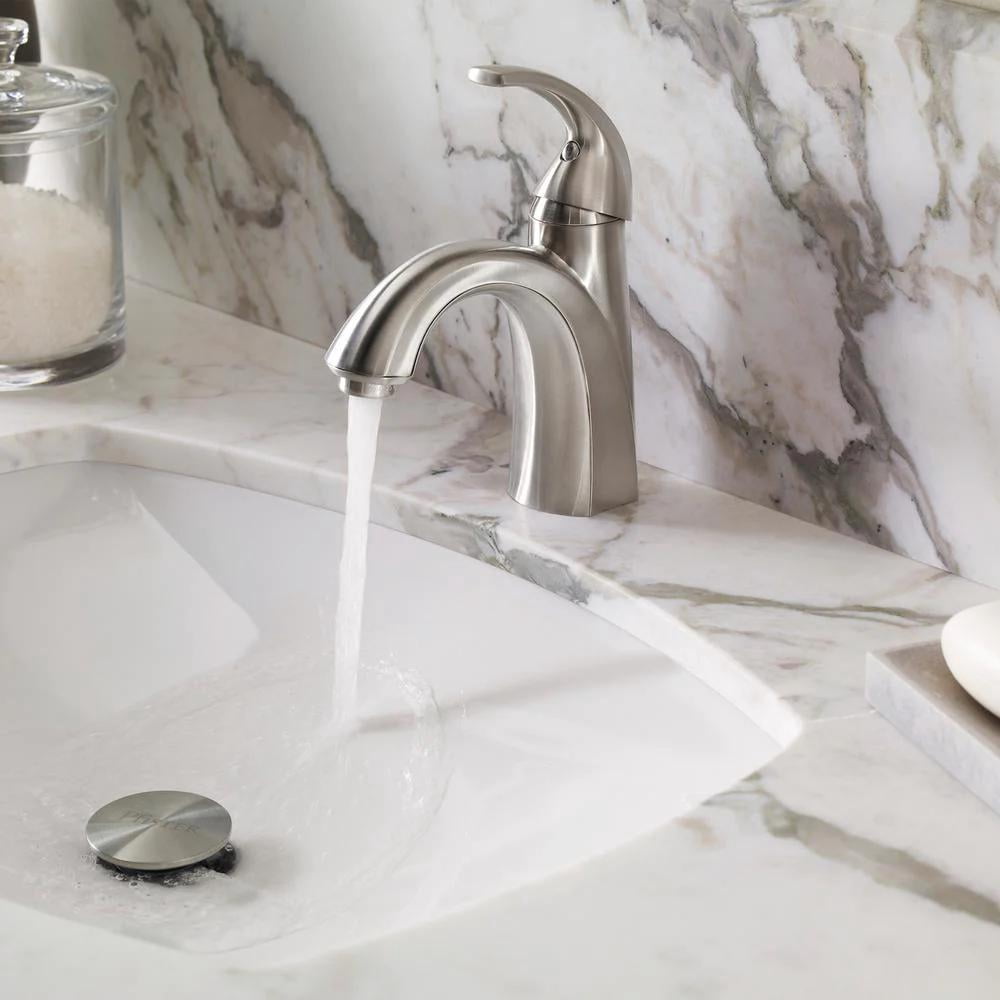 Pfister LF-042-SLKK Selia Single-Handle Bathroom Faucet w/ Push & Seal Drain (Brushed Nickel)