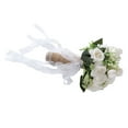 thumbnail image 3 of Flores artificiales realistas, modernas, elegantes, decorativas, ramo de novia para fotografía de boda, color blanco lechoso, 3 of 10