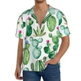 thumbnail image 3 of KLL Cactus Plants1 Print Men's Shirt Short Sleeve Button Down Summer Cuba Beach Shirts- X-Large, 3 of 7