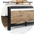 thumbnail image 6 of 4 EVER WINNER Queen Bed Frames with Headboard, Industrial Style Queen Bed Frame with Storage, Queen Size Bed Frames with Wooden Footboard, No Box Spring Needed, Noise-Free, Easy Assembly, Brown, 6 of 6