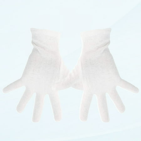 100% White Plain Cotton Gloves for Eczema Small Bulk 12 Pairs, Dry Thin Moisturizing Hand Therapy Gloves Night Sleep
