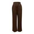 thumbnail image 6 of Women's Casual Pants High Waisted Side Pocket Straight Leg Work Pants Women'S Fashionable High Waist Zipper Casual Pants Suit Pants,Brown Women's Casual Pants XXL, 6 of 7