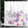 thumbnail image 3 of Sonernt Lavender Shower Curtain, Pastel Cornflowers Bridal Classic Design Gentle Floral Print Wedding Design, Cloth Fabric Bathroom Decor Set with Hooks, 72" W x 72" L inch, Violet White Pink, 3 of 6