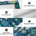 thumbnail image 6 of Deep Green Fishes Outdoor Rug for Patio/Deck/Porch, Non-Slip Large Area Rug 5 x 7 Ft, Cartoon Coastal Ocean Fish Striped Indoor Outdoor Rugs Washable Area Rugs, Reversible Camping Rug Carpet Runner, 6 of 8