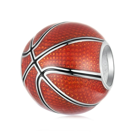 Basketball Charm 925 Sterling Silver Charm ,Charm for Bracelets, Gift for Women