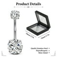 thumbnail image 3 of Designice 14G Belly Button Ring Surgical Steel Belly Rings Piercing Jewelry Belly Button Piercing, 3 of 7