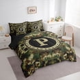 thumbnail image 2 of Erosebridal Abstract Camouflage P Bedding Comforter Set 7-Piece,Kids Teens Vintage Green Camo King Bedding Sets,Black Reversible, 2 of 6