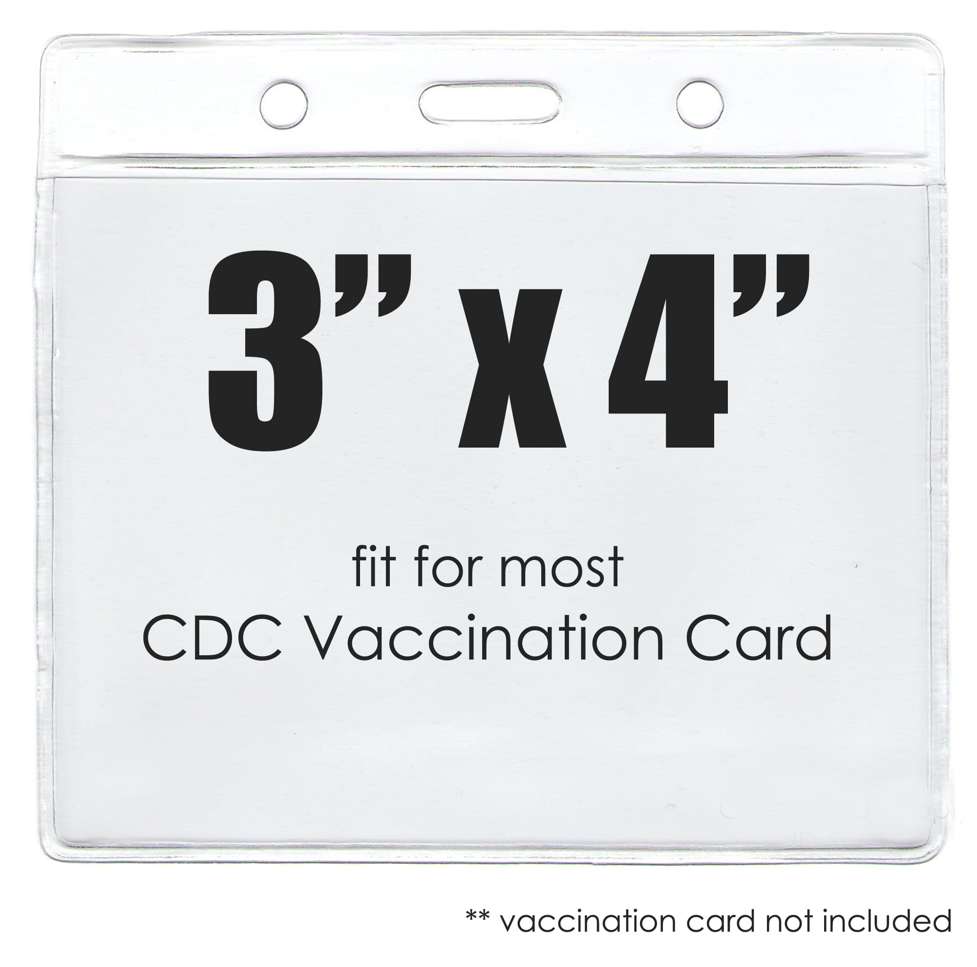 1000pcs - 3" X 4" Horizontal Clear Vinyl ID Badge Holder Plastic Sleeve Name Badges to Hold ID Badges / Cards
