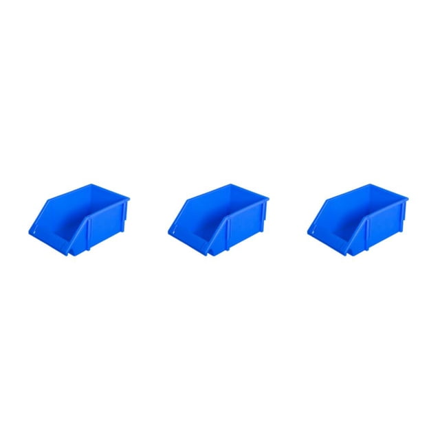 ziyahi 10pieces Durable And Stackable PE Storage Box With Label - Heavy Load-bearing Big Opening Latch Stable Sorting Function Blue X2:250*150*120mm 3Set