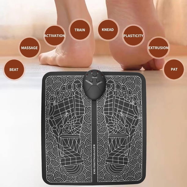 Masajeador portátil para pies para aliviar el dolor y la circulación: masajeador recargable para gemelos y piernas con estimulación eléctrica para la hinchazón y la celulitis