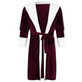 thumbnail image 1 of Batas Prolriy para mujer, bata larga de felpa de invierno, abrigo con mangas, ropa de mujer, bata de baño, ropa de dormir para mujer, bata de mujer roja S, 1 of 8