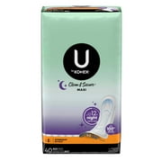 U by Kotex Clean & Secure Overnight Maxi Pads, 40 Count
