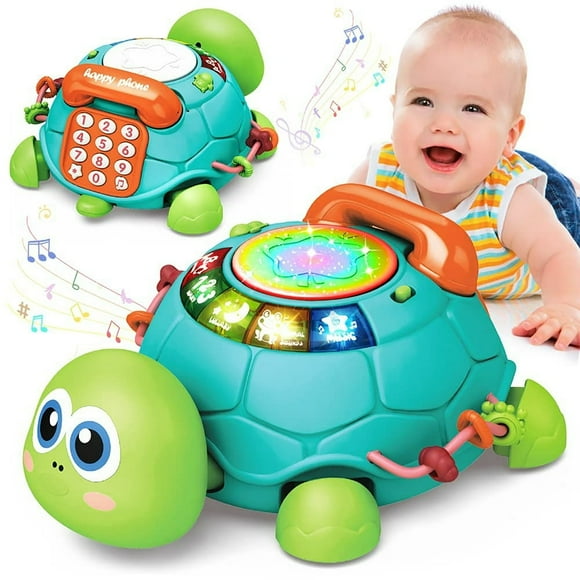 HLONK Interactive Toddler Baby Toys with 5 Music Modes Light Projector Baby Crawling Infant Toys for Ki Toddlers Age 1-3