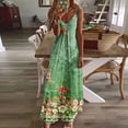 thumbnail image 1 of LOVZFMLL Dresses Women's Sleeveless V-neck Printed Drawstring Long Dress, 1 of 5