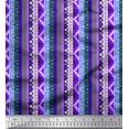 thumbnail image 1 of Soimoi Velvet Fabric Stripe & Greek Key Geometric Printed Fabric 1 Yard 58 Inch Wide, 1 of 1