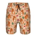 thumbnail image 4 of Kdxio Squirrel And Mushroom Pattern Mens Casual Shorts - Drawstring Summer Beach Sports Shorts for Men, 4 of 9