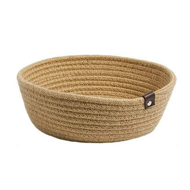 Cesta de almacenamiento de escritorio, juego de cestas de almacenamiento tejidas con cuerda de algodón de 3 piezas, cesta de almacenamiento de lino y algodón de calidad superior