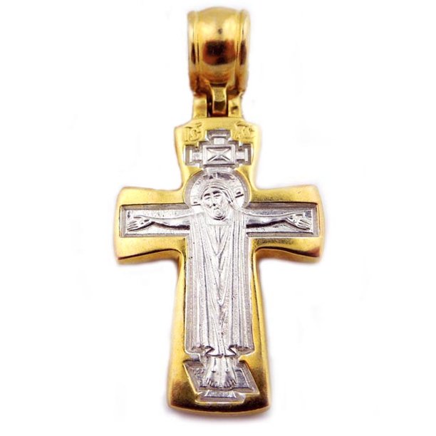 World Faith 1 1 2 X 3 4 Inch Sterling Silver Gold Gilded Reversible Icon Cross Crucifix Mother Of God Walmart Com Walmart Com