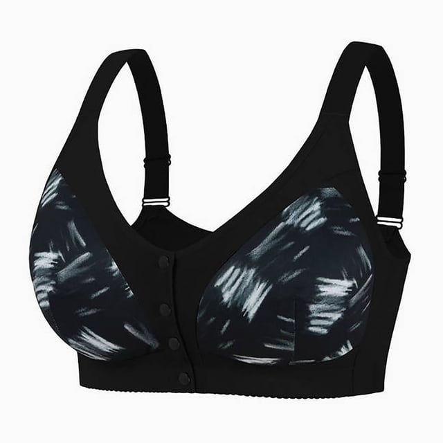 Bra for Women with Front Closure and Large Cup Size, Made of Nylon and Spandex, Seamless Design, Soft Stretch Band, Suitable for Plus Size, Four-Season Wear
