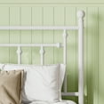 thumbnail image 4 of Sifurni Full Size Metal Platform Bed Frame with Victorian Vintage Headboard, White, 4 of 10