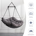 thumbnail image 4 of UHOMEPRO Hammock Chair Swing, Comfy Hanging Rope Swing Chair with Waterproof Cushion, Cotton Swivel Hammock Chair Swing Seat with Anti-Slip Safety Rings for Yard Bedroom Patio Porch Outdoor, Gray, 4 of 9