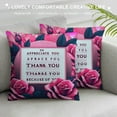 thumbnail image 3 of JEUXUS Short Plush Pillowcase Pink with Rose Print, Anniversary, Birthday, Valentines Day White, 3 of 5