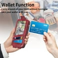 thumbnail image 4 of Zipper Wallet Case for Apple iPhone 13 Pro (Not 13), PU Leather [Card Holder Slot Handbag] with Adjustable Kickstand Flip Phone Cover for Apple iPhone 13 Pro Red, 4 of 14