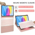 thumbnail image 6 of iPad 10th Generation Case with Keyboard 2022, 10.9 inch Keyboard Case with Pencil Holder, 7 Color Backlit Detachable Keyboard, Smart Folio, Auto Sleep/Wake Tablet Cover (Pink), 6 of 9
