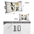 thumbnail image 2 of LOVE Outdoor Head Resting Pillows with Insert Summer Flowers Yellow Sunflowers Romantic Love Heart 2 Pack Waterproof Lumbar Pillows with Adjustable Strap for Patio Recliner Beach Chair, 12"x20", 2 of 7