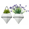 thumbnail image 4 of ShoppeWatch Wall Planters Indoor Set of 2 | Geometric Wall Flower Vases | Ceramic Wall Mounted Succulent Hanging Pots | Air Plant Wall Holder | Modern Home and Office Decor Faux Plant Containers PL36, 4 of 8