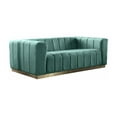 thumbnail image 4 of K-Living Shannon Velour Fabric Loveseat In Mint With Accent Gold Base, 4 of 6