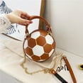 thumbnail image 5 of Ludlz Basketball Shaped Purse For Women Cross Body Handbag Girls Messenger Bag Tote Shoulder PU Leather Round Handbags, 5 of 5
