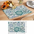thumbnail image 6 of Abstract Paisley Pattern Placemats Set of 12, Vintage Green Ethnic Flower Non-Slip Place Mats Washable Table Mats for Kitchen Dining Table Decorations Indoor/Outdoor, 6 of 9
