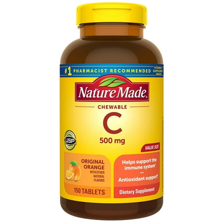 Nature Made Chewable Vitamin C 500 mg Tablets, 150 Count Value Size