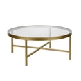 thumbnail image 3 of Henn&Hart Round Metal Base Coffee Table in Brass and Gold, 3 of 7