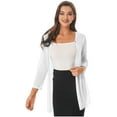 thumbnail image 5 of iiniim Womens Casual 3/4 Sleeve Open Front Lightweight Drape Cardigan with Irregular Hem, 5 of 7