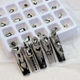 thumbnail image 2 of FSTDelivery 20Pcs Nail Charms 3D Nail Art Charms with Rhinestones Designs 3D Alloy Valentine Nail Gem Crafts Love Metal Nail Diamonds for Women Girls DIY Manicure, for Nail Art Supplies, Black, 2 of 2