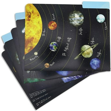 Paper Junkie 12-Pack Planets Solar System File Folders for School, Letter Size, 6 (Best Paper Filing System)