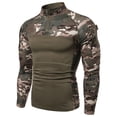 thumbnail image 2 of FRSASU Men Tops Clearance Men Outdoor Fitness Camouflage Long Sleeve Zipper Pocket Stretch T-Shirt Tops, 2 of 4